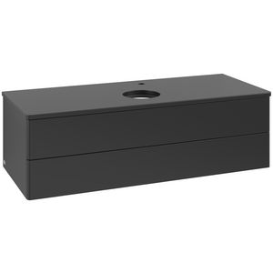 Wastafelonderkast Antao 1200x360x500mm Black Matt Lacquer K21050PD