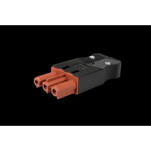 Steker vlak 3-polig 1 5 mm2 female zwart/bruin (AC166 GBUF/ 315 BR) VVE=10