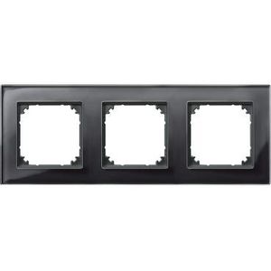 Afdekraam M-Elegance 3-voudig Glas Onyxzwart Systeem M