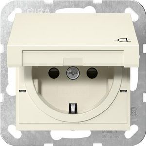 wandcontactdoos met randaarde KD + Safety Plus System 55 creme wit