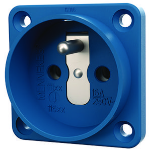 Inbouwwandcontactdoos 16A 2P+A 230V IP20 blauw
