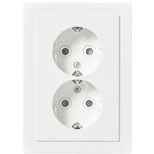Wandcontactdoos ra dubbel kv diep inb f-matwit  (302EUJT-884) VVE=100
