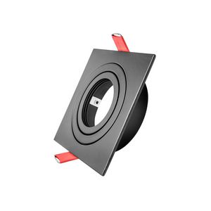 Inbouwarmatuur 50mm vierkant 92x92mm verstelbaar zwart