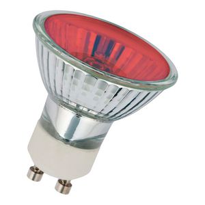 Hoogvolt halogeenreflectorlamp GU10 PAR16 230V 50W 25D rood