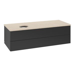 Wastafelonderkast Antao 1200x360x500mm Black Matt Lacquer K22013PD