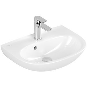 O.novo fontein met kraangat + overloop 500x380mm wit alpin c+