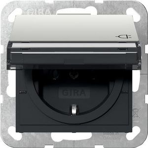 wandcontactdoos met randaarde KD + TK System 55 edelstaal