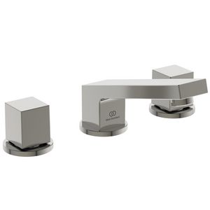 Wastafelmengkraan 3-gats 5l/min m. waste silver storm (rvs-look) Extra