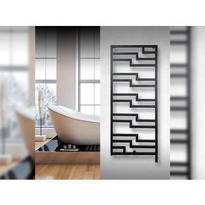 Elektrische designradiator GRECALE 600x1490mm zwart 600W