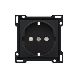 Afwerkingsset stopcontact randaarde/besch.afsl. pianoblack