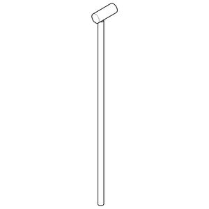 Trekstang afvoer. met knop 17x158x7mm Mat Zwart