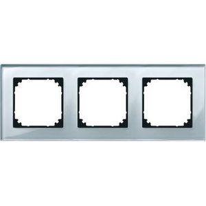 Afdekraam M-Elegance 3-voudig Glas Diamantzilver Systeem M