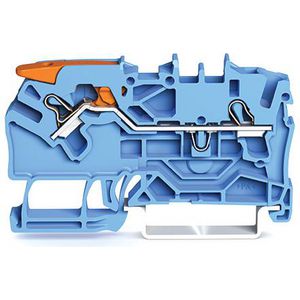 2-draads rijgklem met hendel en Push-in 2,5 mm² blauw VVE=50