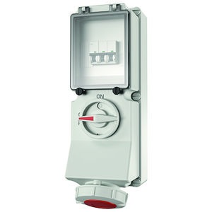 Wandcontactdoos 32A 4-polig  6H 400V IP67 DUO + autom.