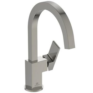 Wastafelmengkraan m. hoge uitloop 5l/min z. waste silver storm (rvs-look) Extra