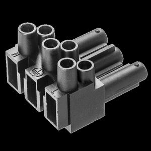 Steker 3-polig female zwart (AC166-A BUD/ 3 zw) VVE=200