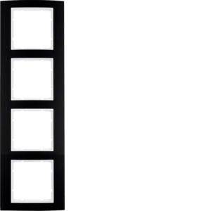 Afdekraam 4-v berker B.3 aluminium zwart/polarwit mat