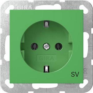 wandcontactdoos met randaarde opdr.SV System 55 groen