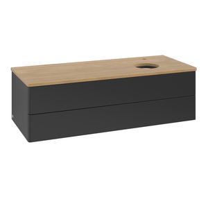Wastafelonderkast Antao 1200x360x500mm Black Matt Lacquer K23051PD
