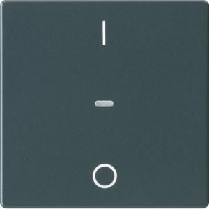 Afdek. drukknopmodule, 1-v, I/O, berker Q.1/Q.3/Q.7 antraciet Hager
