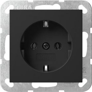 wandcontactdoos met randaarde System 55 zwart m