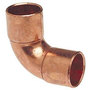 Knie 90° roodkoper soldeer 9607 1/2" 2x mof VVE=25