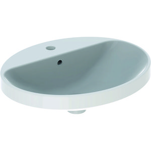 VariForm onderbouwwastafel ovaal 55x45cm met kraangat + overloop wit Keratect