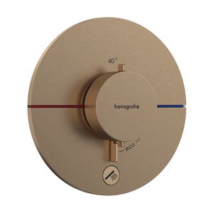 Comfort S thermostaat afbouwdeel tbv inbouw voor 1 functie en extra uitgang Brushed Bronze