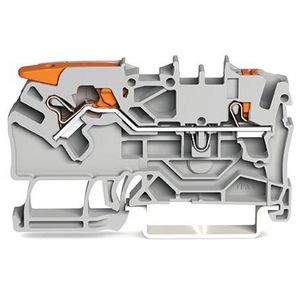 2-draads rijgklem met hendel en Druk 2,5 mm² grijs VVE=50