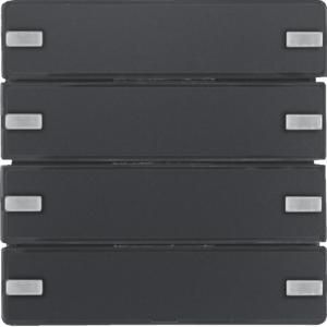Drukknop opzetmodule 4-v tekstv. berker Q.1/Q.3/Q.7 antraciet