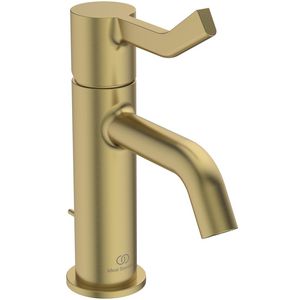 Wastafelmengkraan m. lange hendel m. waste brushed gold Joy
