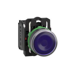 Drukknop Verlicht Verzonken terugv 22mm 240V 1NO + 1NC Bl