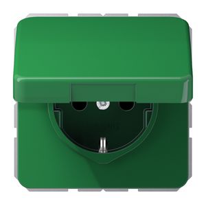 Wandcontactdoos CD-univ. groen besch.cont.