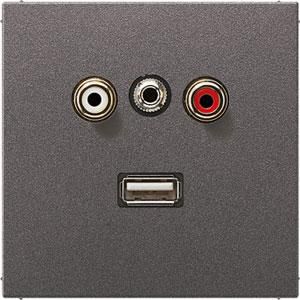 Afdekking antraciet voor Audio/Jack/USB LS