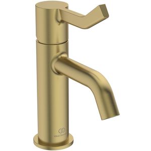 Wastafelmengkraan m. lange hendel z. waste brushed gold Joy