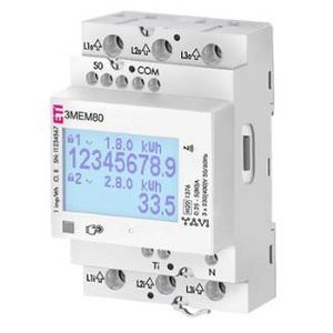 3 fase kWh-meter 80A SO puls MID RS485 3 mod