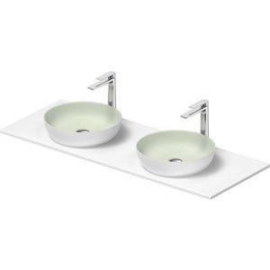 SIVIDA #268016 wastafelblad incl. opzetkom buitenzijde wit zijdemat binnenzijde lichtgroen 1350mm