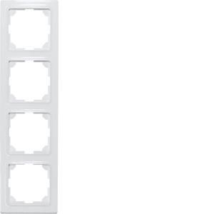 4-voudig afdekraam, E-Design, 55x55 mm, helder wit glanzend
