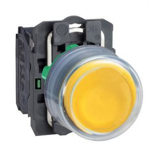 Drukknop Verhoogd Terugvering Ø22mm 1NO Geel Harmony XB5