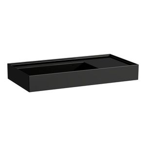 Wastafel Kartell afleg rechts 900x460mm zwart glanzend