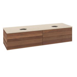 Wastafelonderkast Antao 1600x360x500mm Warm Walnut L28113HM