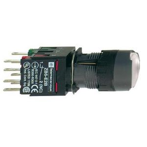 Drukknop Verlicht Verzonken Vergrendeling 16mm 24V -1NC+1NO