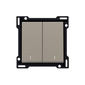 Afwerkingsset dubbele lens serieschakelaar bronze c.