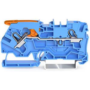 2-draads rijgklem met hendel en Push-in 4 mm² blauw VVE=50