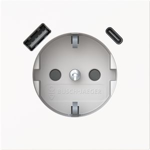 Wandcontactdoos ra kv+1xUSB-A+1xUSB-C voeding Art wit (20 EUCB2USBAC-44G)