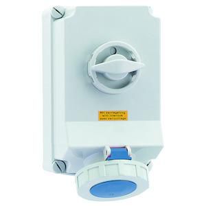 Wandcontactdoos 6h 63A 3P 230V IP67 260x160 A/V Ni