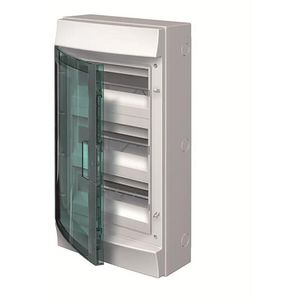 Verdeelkast opbouw, 36mod, transp.deur ,3rijen, IP