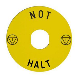 Etiket 90mm noodstop Boorgat 22mmNOT-HALT" Ge VVE=10