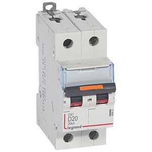 Installatieautomaat 2-polig D-karakteristiek 20A 25kA DX³ DIN