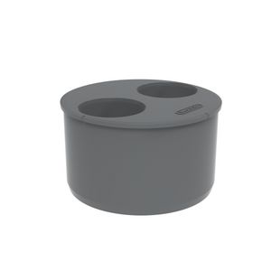 PVC+ lijm verloop kort dubbel grijs 110x40x40mm
